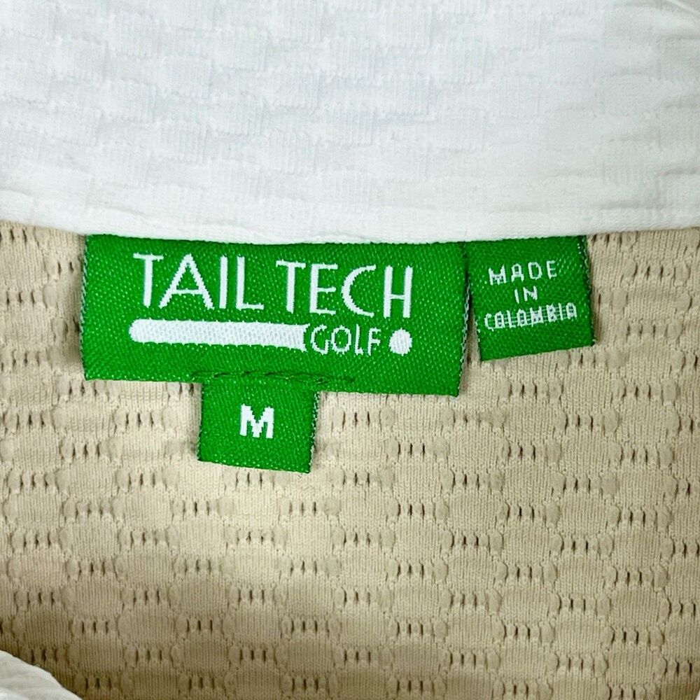 Tail Tech Golf Beige White Textured 1/4 Zip Long Sleeve Pullover Women’s Medium - Picture 7 of 10